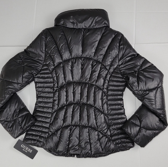 Guess Women’s Quilted Puffer Jacket Black 22LMP808 Size XL New - Picture 2 of 15